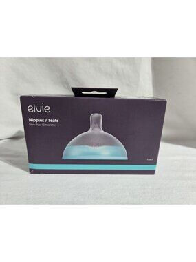 NIB Elvie Bottle Nipples 6 Pack Slow Flow 0 Months+ Sealed Replacement Teats